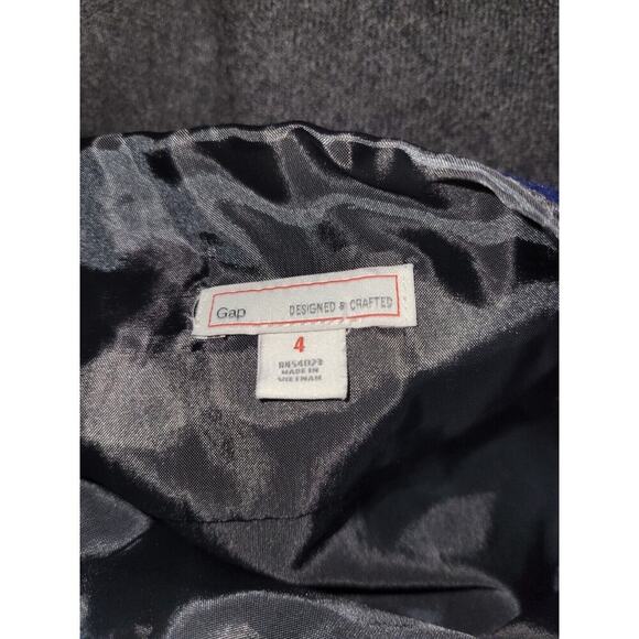 GAP Mini Skirt Women Sz 4 Blue Gray Wool Blend Lined Side Zip - Picture 9 of 9